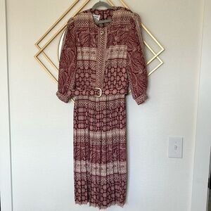 Lady Carol Petites vintage belted and pleated dress.